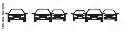 Car icon set. Transportation, vehicles, automotive, and traffic symbols