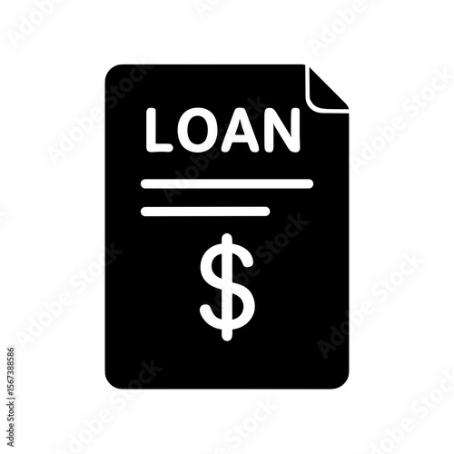 Filled loan document icon representing borrowing and credit contract