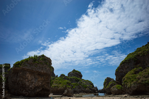 沖縄にあるクバシマの浜の風景