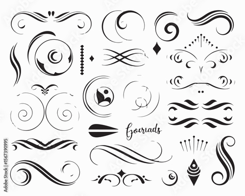 Comic line sparkle and movement elements set. black ink motion accents, burst effects, and dynamic hand drawn stroke symbols perfect for manga, cartoon, or pop art vector illustration projects
