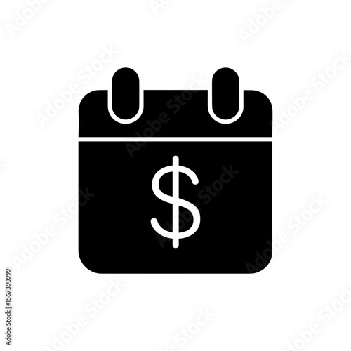 Filled calendar icon with dollar symbol for payment schedule