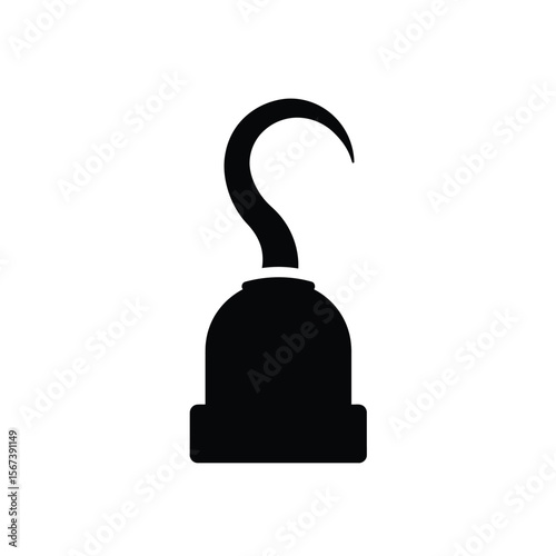 Black pirate hook hand icon silhouette vector