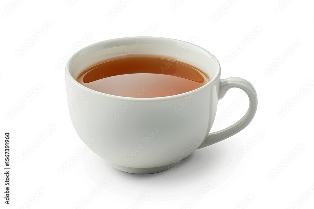 High Detail Visual of Cup of Tea Isolated on White Background High Detail Visual of Cup of Tea Isolated on White Background