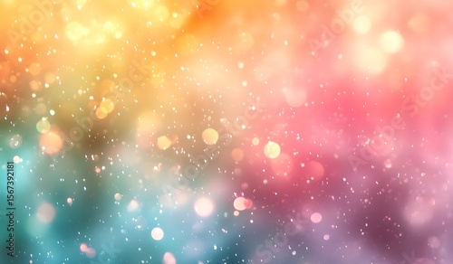 Blurred bokeh light background with glitter effect. Colorful image.