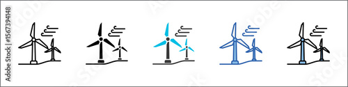 Wind Power Icon Pack Multistyle Illustration