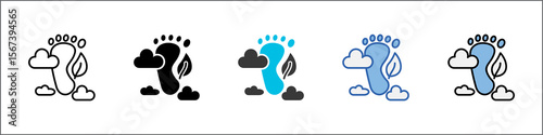 Carbon Footprint Icon Pack Multistyle Illustration