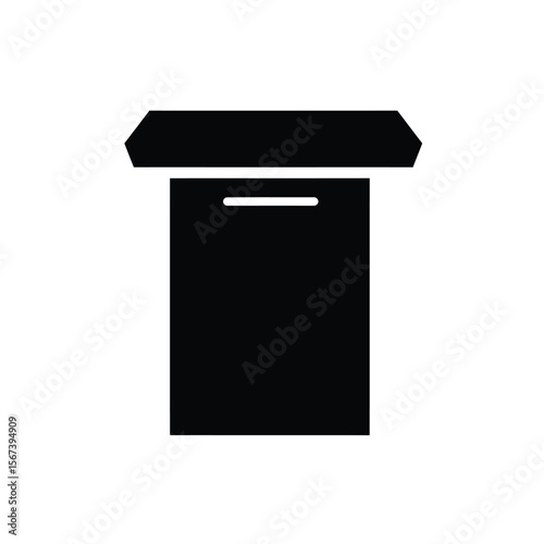 Black silhouette of a shrine offering box icon donation