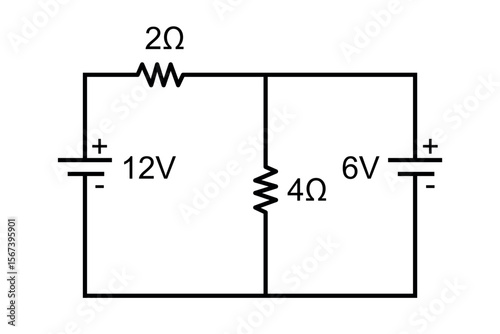 Series and parallel electrical circuits. Parallel circuit, Series circuit, basic electric circuits experiment vector. Kirchhoff voltage law. series and parallel circuits with Batter and light bulb