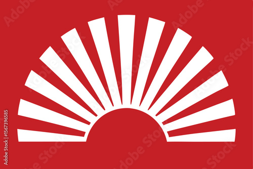 Abstract Red and White Rising Sun Graphic Design