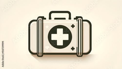 Free Download Vector first aid symbol with minimal smooth style and cream-toned background representing emergency care and health service - GFXLoad