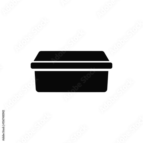 Black silhouette of a bento box icon food container 2