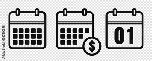Payment Schedule Icon Calendar with Money and Date