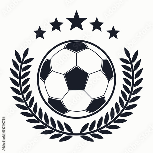 Dynamic black and white soccer ball illustration with vibrant color accents