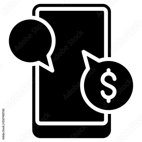 Financial Chat glyph icon