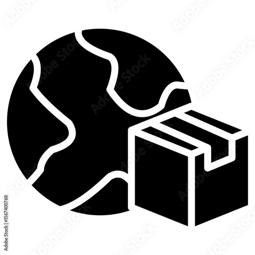 International Shipping glyph icon