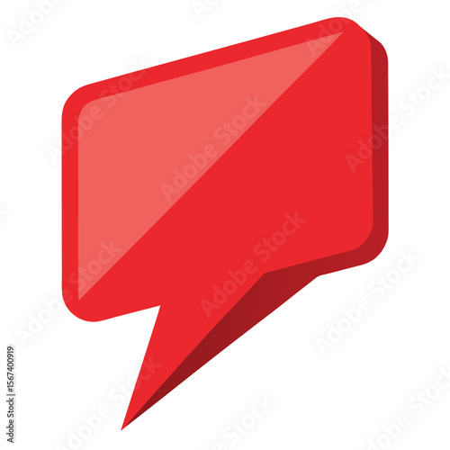 Red angled corner speech bubble icon design element