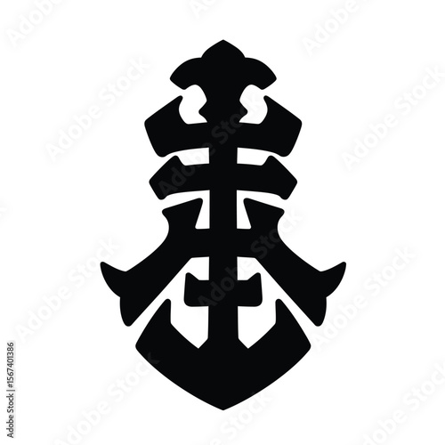 Black Japanese family crest icon on white background
