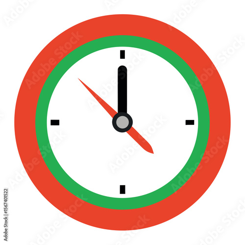 Classic analog clock face illustration on a clean white background