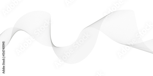 Abstract wavy lines on transparent background with grey smooth element swoosh speed wave modern stream background. You can used for banner, template, business wave curve lines background.