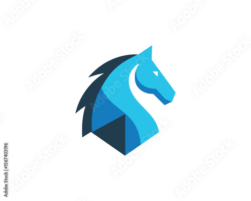 Geometric stallion modern horse head vector design