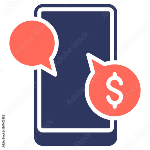 Financial Chat glyph color icon