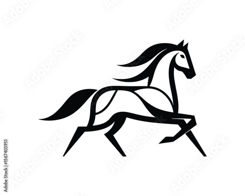 Dynamic stallion vector elegant minimalist horse design