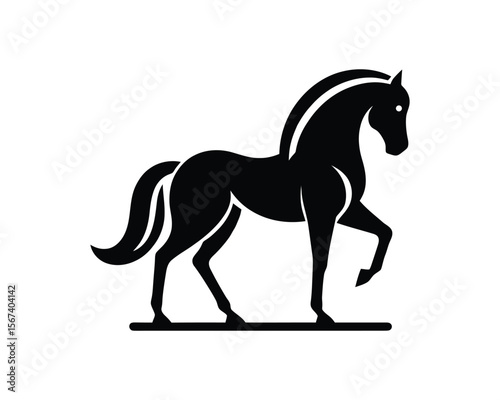 Majestic equine stylized vector silhouette majestic