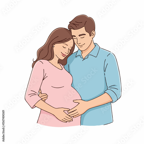 Loving Husband Touching His Pregnant Wife’s Belly During Maternity Moment