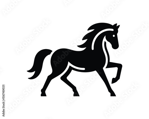 Elegant horse minimalist vector illustration for equestrian designs