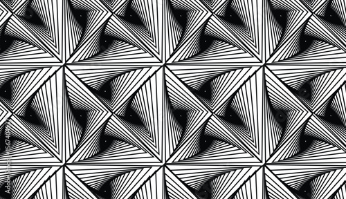 Abstract Geometric Black and White Triangle Pattern Seamless Design