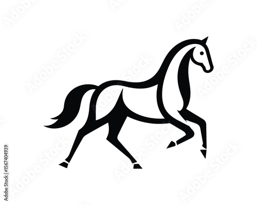 Elegant stallion minimalist vector horse illustration
