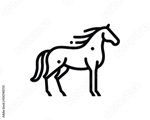 Minimalist horse silhouette vector illustration for equestrian design
