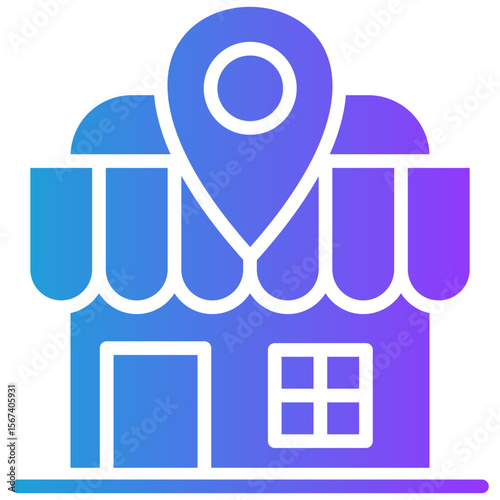 Local Marketplace glyph gradient icon