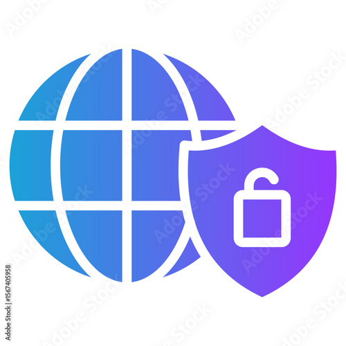 Secure Website glyph gradient icon