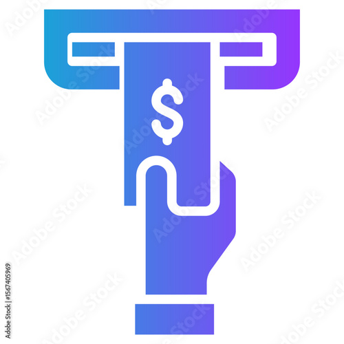 Cash Withdrawal glyph gradient icon