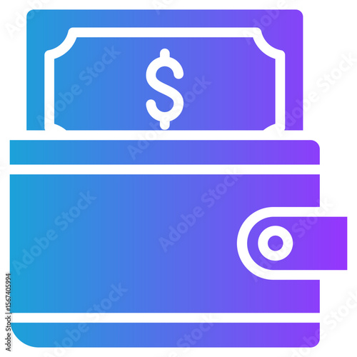 Wallet glyph gradient icon