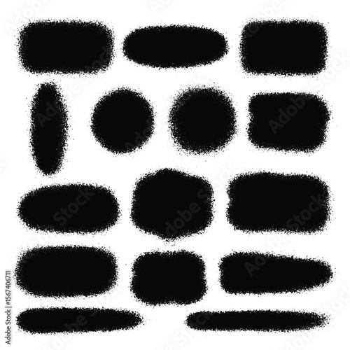 Black shapes textured abstract grunge