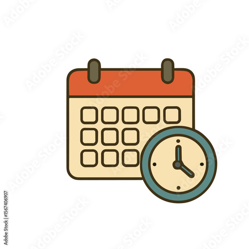 Calendar and Clock vector