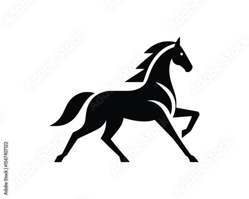 Elegant stallion dynamic vector illustration for equestrian design