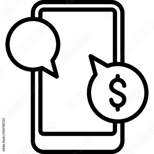 Financial Chat line icon