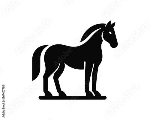 Elegant horse stallion silhouette for equestrian design