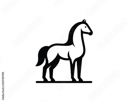 Elegant stallion stylized vector horse illustration 2
