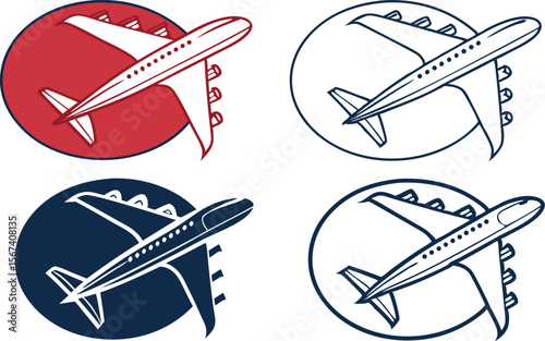 airplane travel icon aviation logo design art