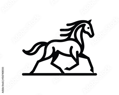 Elegant minimalist horse vector illustration for branding and design
