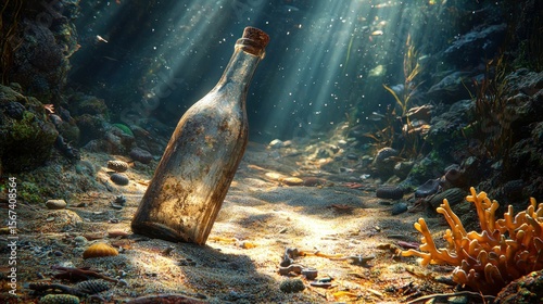 Message in a bottle, deep underwater