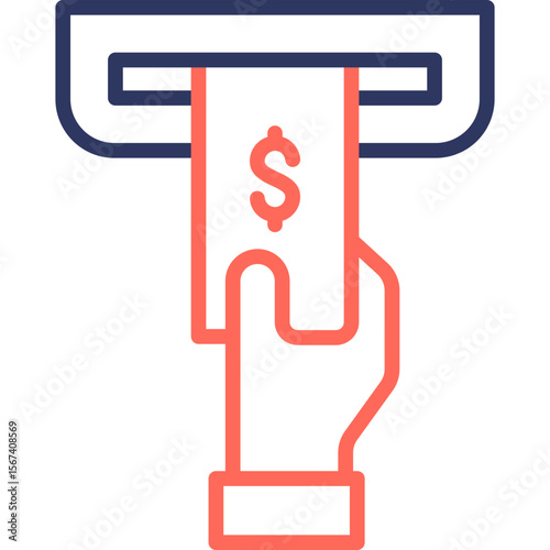 Cash Withdrawal line color icon