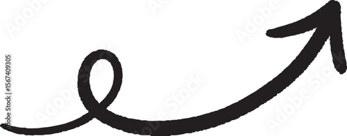 A hand-painted gouache arrow with expressive brush strokes, combining organic movement and modern design. Perfect for creative visuals, motion cues, or infographic elements.
