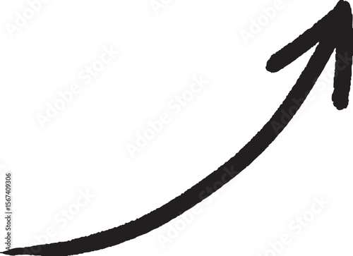 A hand-painted gouache arrow with expressive brush strokes, combining organic movement and modern design. Perfect for creative visuals, motion cues, or infographic elements.