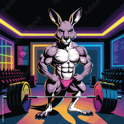 Buff Kangaroo Cartoon