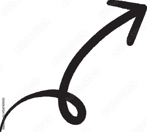 A hand-painted gouache arrow with expressive brush strokes, combining organic movement and modern design. Perfect for creative visuals, motion cues, or infographic elements.